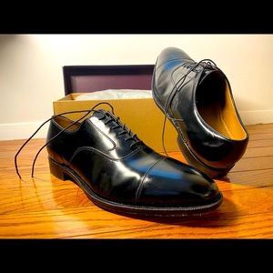Johnston & Murphy Melton Cap Toe shoes, 11.5 black